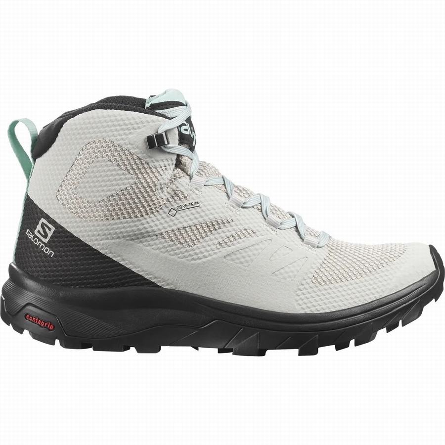 Salomon Outline Mid Gore-tex Wandelschoenen Dames Mintgroen/Zwart (SNS990KE)